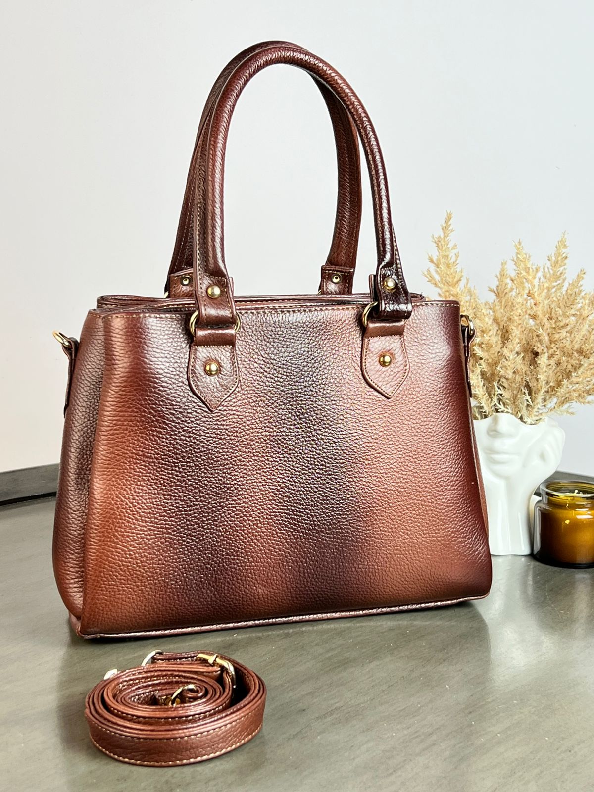 BOLSO PIEL GIOVANA MARRON