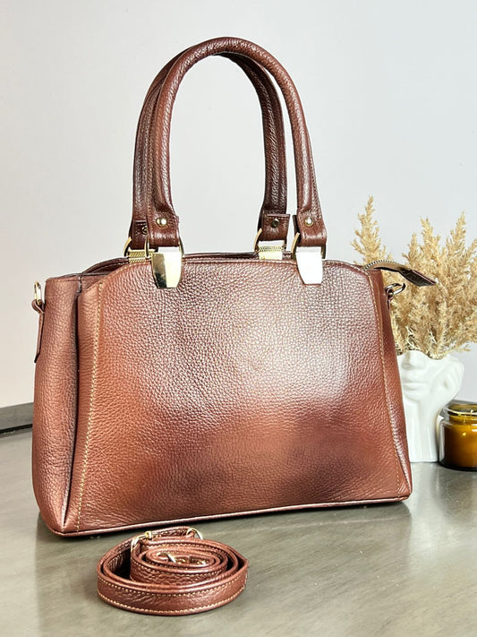 BOLSO PIEL GEORGINA MARRON
