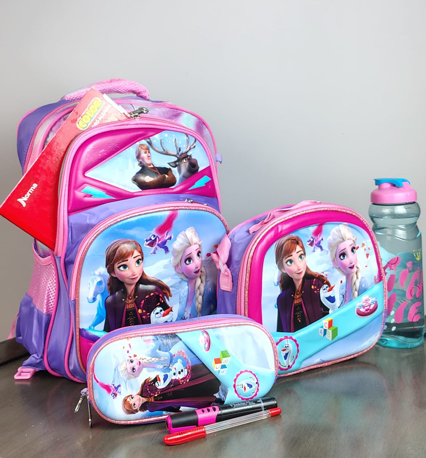 COMBO ESCOLAR FROZEN LILA/GALAXIA COLORES