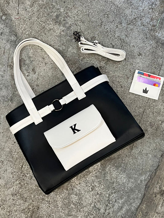 TOTE CARGO NEGRO/HUESO