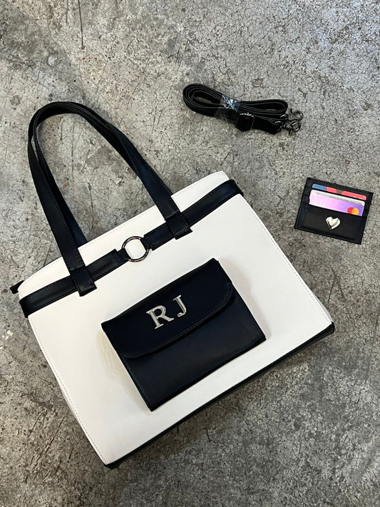 TOTE CARGO HUESO/NEGRO