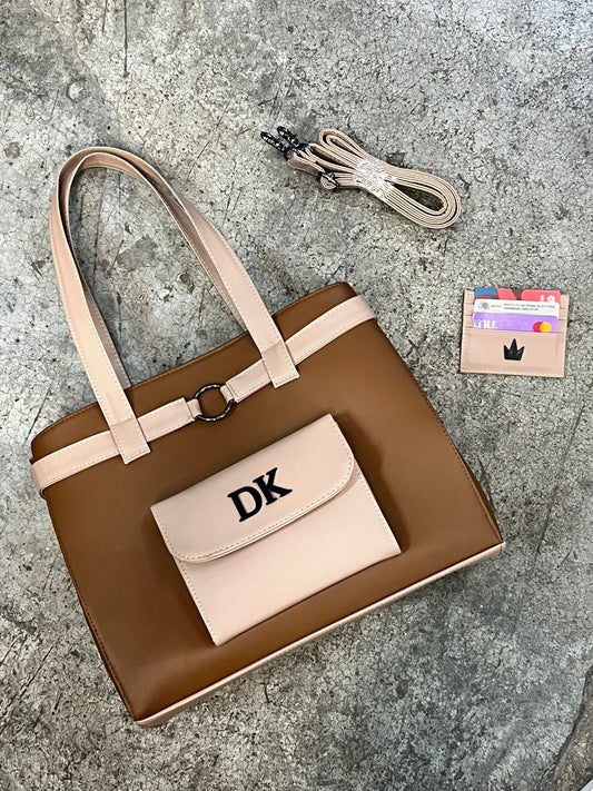 TOTE CARGO CAMEL/MAQUILLAJE
