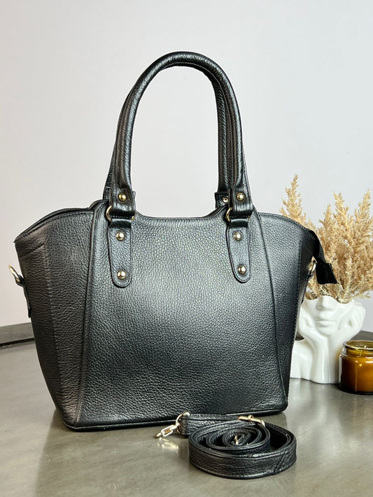 BOLSO PIEL GRACIELA NEGRO