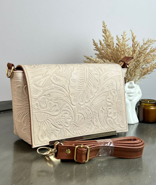 CROSSBODY VIANNEY GRABADO FLORES ARENA