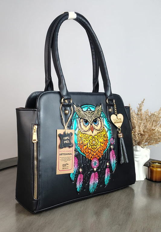MOD ARTESANAL LORENA NEGRO BUHO AZUL/AMARILO