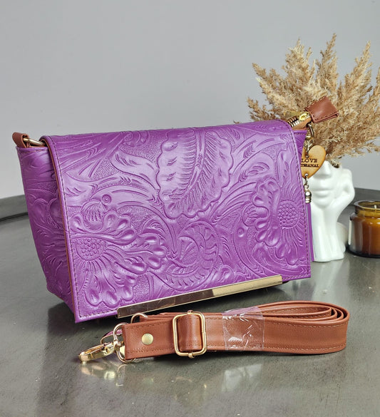CROSSBODY VIANNEY GRABADO FLORES UVA