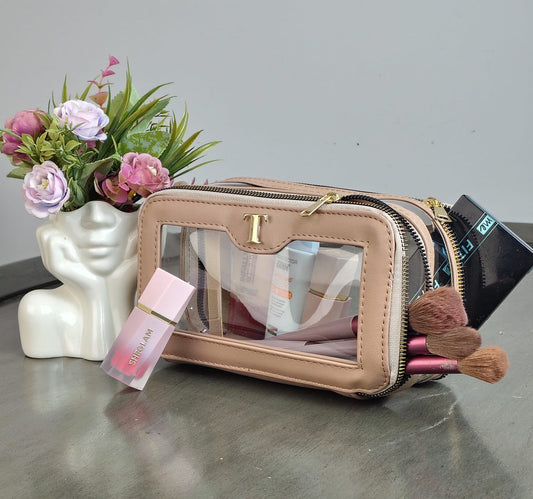 COSMETIQUERA DOBLE CIERRE MICA MAQUILLAJE