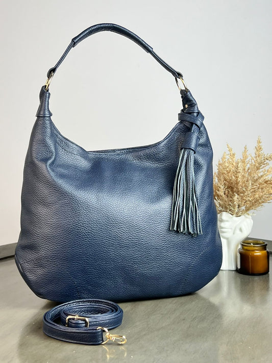BOLSO PIEL ELBA COLOR AZUL MARINO