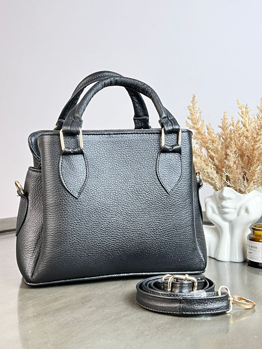 BOLSO 100% PIEL FRANCIA NEGRO