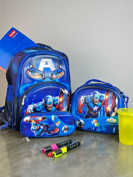 COMBO ESCOLAR CAPITAN AMERICA/EYES