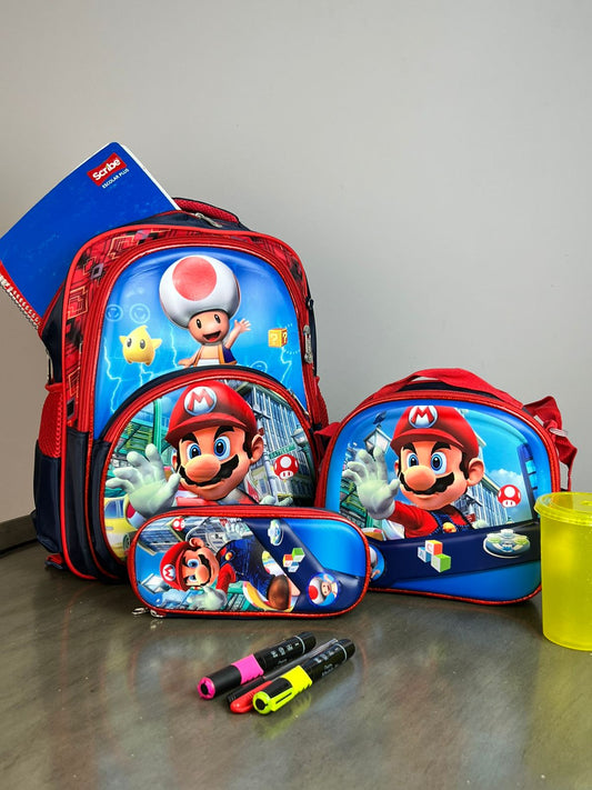 COMBO ESCOLAR MARIO Y TOAD
