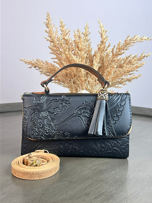 MAOMA DELIA 1.0 CATARINA COLIBRI NEGRO/GRABADO FLORES