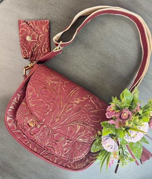 CROSSBODY MABEL VINO/COBRE