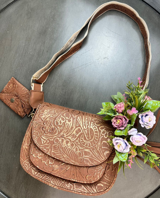 CROSSBODY MABEL CAMEL/COBRE