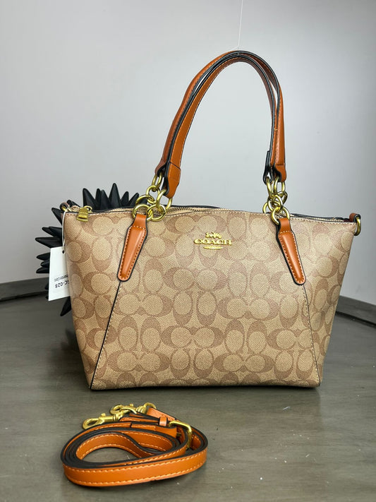 BOLSO COACH AROS AVELLANA/ESTAMPADO CAFÉ
