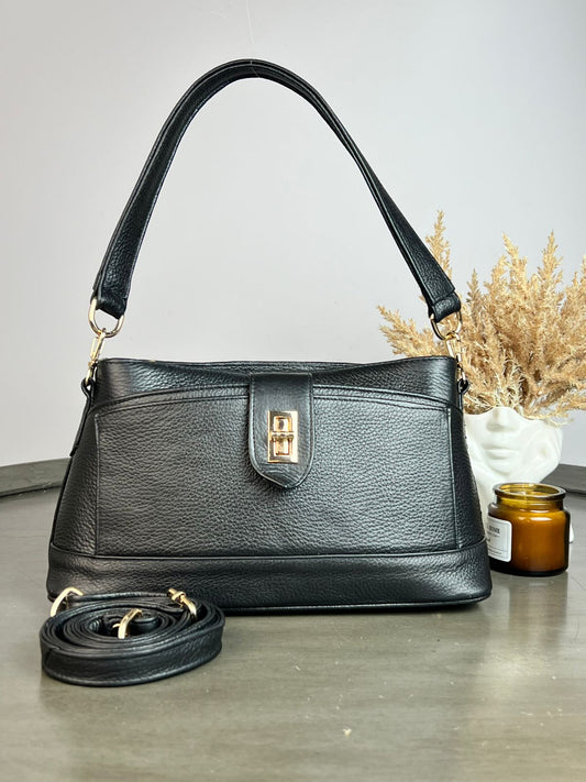 BOLSO PIEL CAROLINA NEGRO
