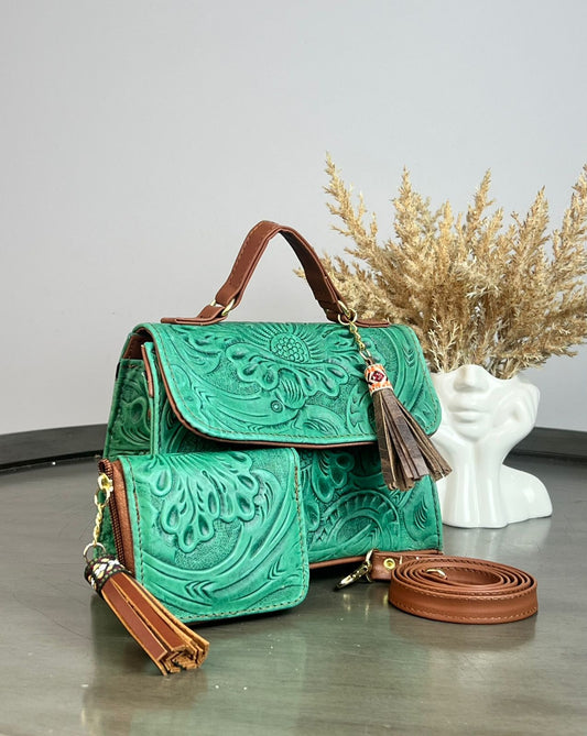 DUO DELIA PIEL VERDE BOSQUE