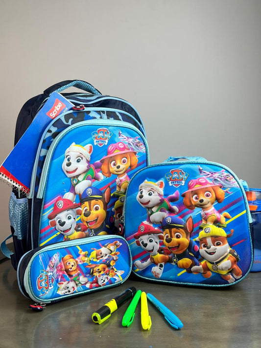 COMBO ESCOLAR PAW PATROL AZUL MARINO/CELESTE