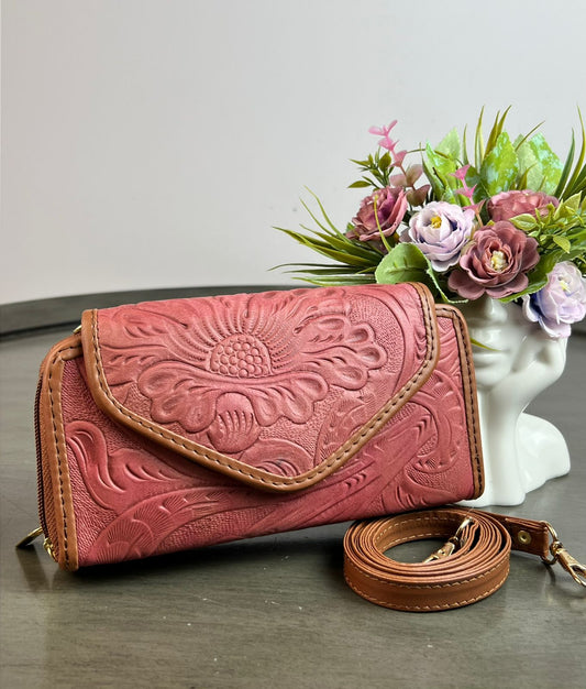 CARTERA PIEL TAPA MELOCOTÓN