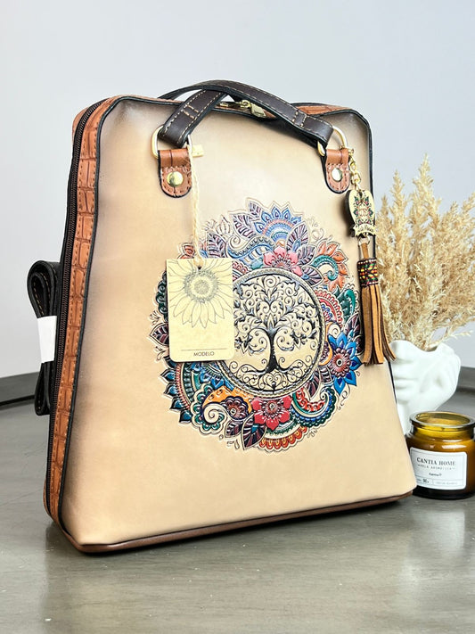 DB MOCHILA CAPRI ARBOL DE LA VIDA CAPUCCINO