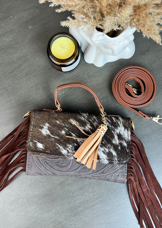 CROSSBODY DELIA PELO Y BARBAS FERRERO/PELO MOTEDO CAFÉ/BARBAS CAFÉ