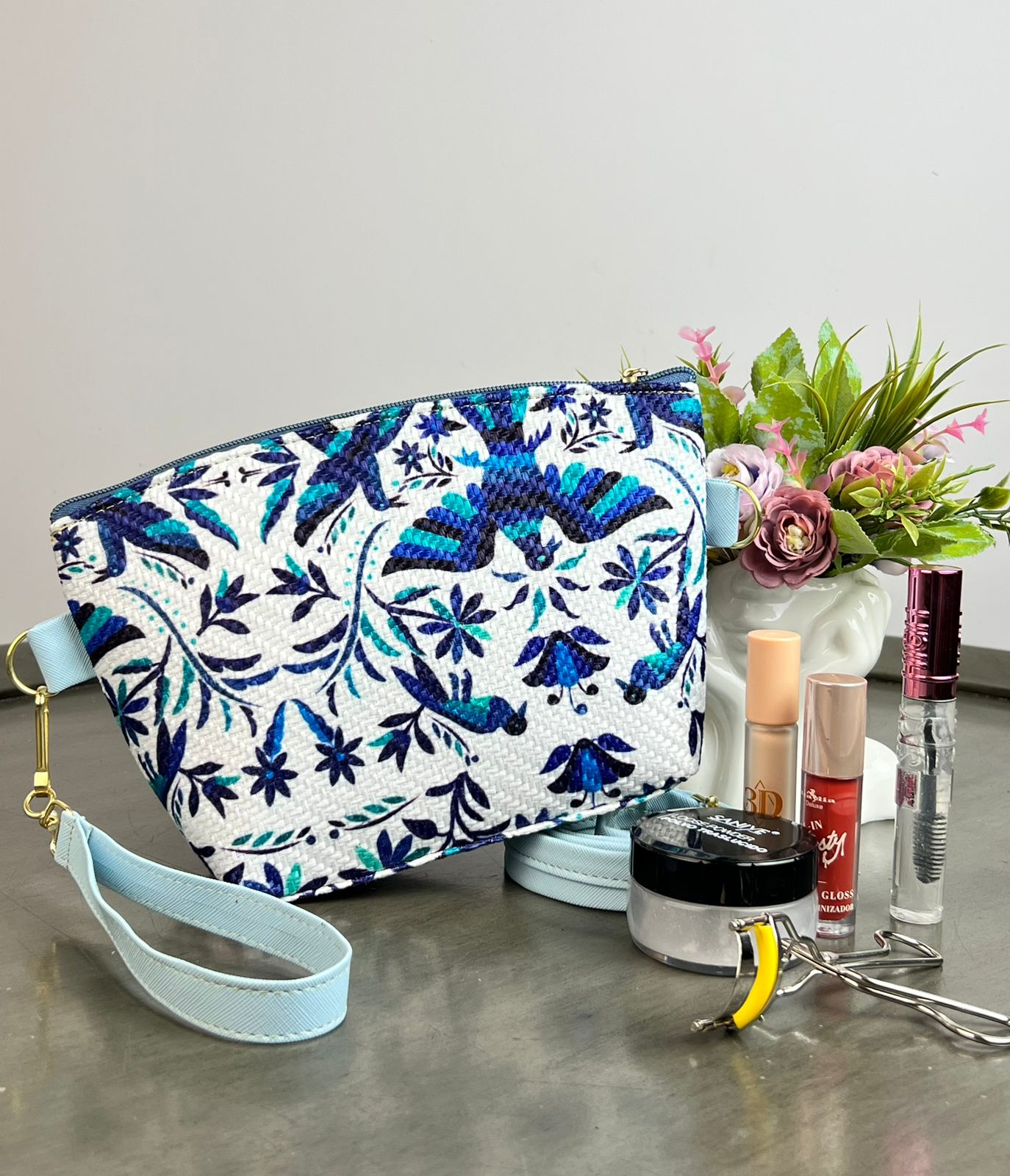 COSMETIQUERA YUTE OTOMI AZUL REY F BLANCO