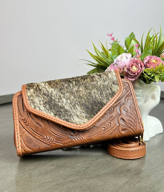 CARTERA PIEL TAPA PELO COMINO/PELO PARDO