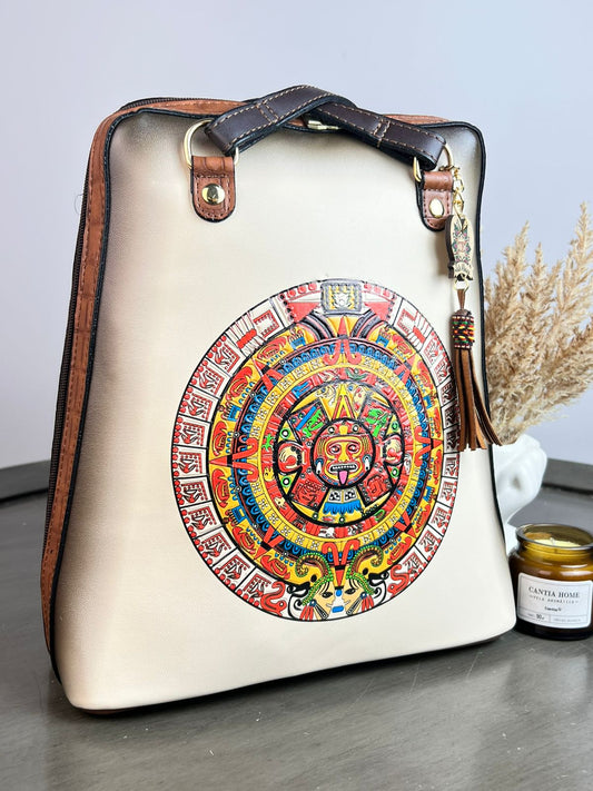 DB MOCHILA CAPRI CALENDARIO AZTECA HUESO