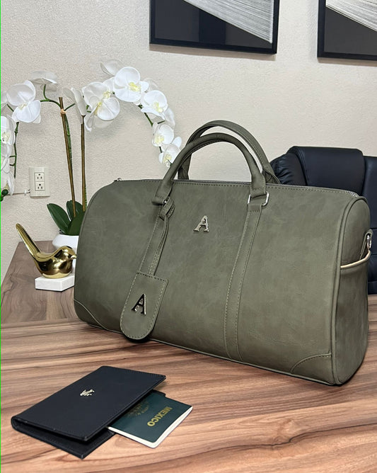 MALETA LCON TAG LATERALES VERDE MILITAR FRESNO H/PLATA