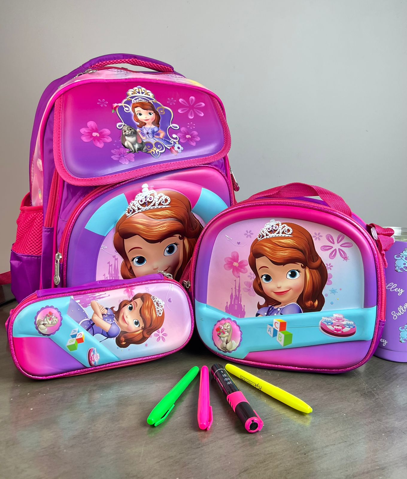 COMBO ESCOLAR PRINCESA SOFIA MORADO/FIUSHA