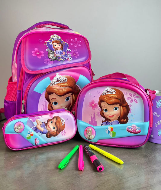 COMBO ESCOLAR PRINCESA SOFIA MORADO/FIUSHA