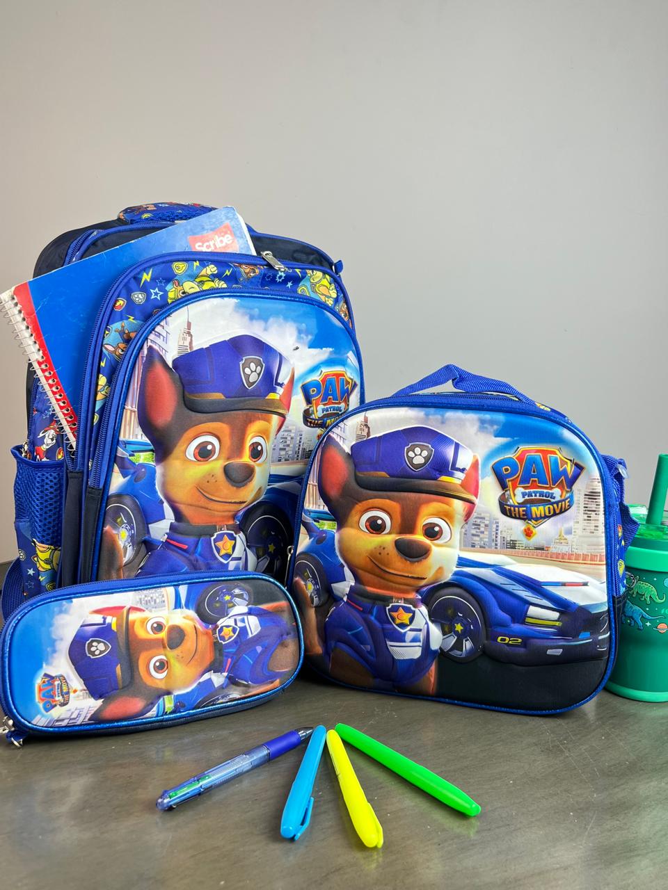 COMBO ESCOLAR PERSONAJES PAW PATROL AZUL REY