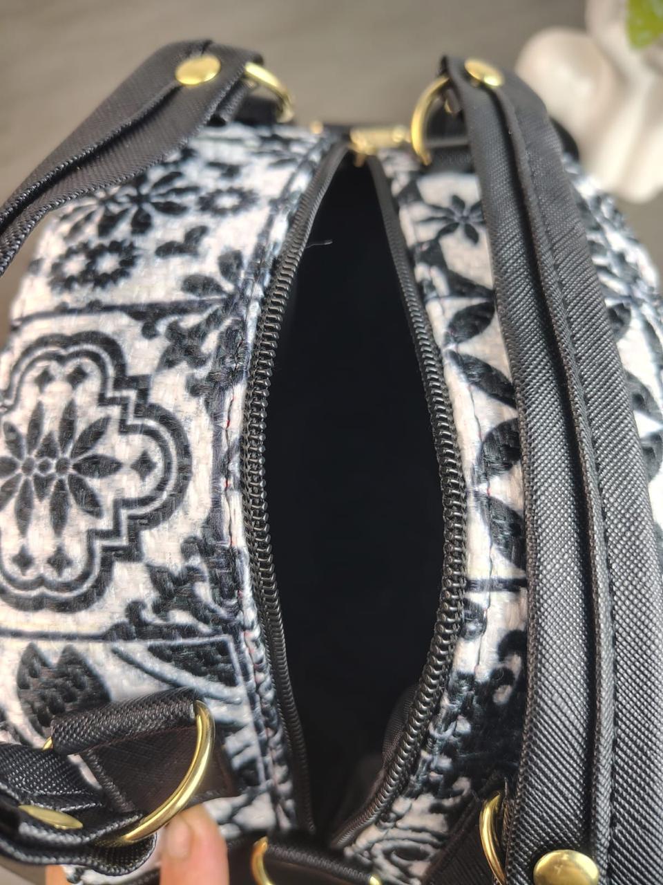 MALETITA YUTE OTOMI F BLANCO/CONTORNO CAMEL