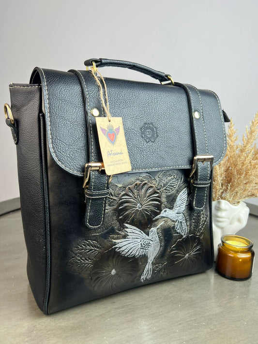 DB MOCHILA HEBILLAS COLIBRI 2 NEGRO PLATA/DORADO