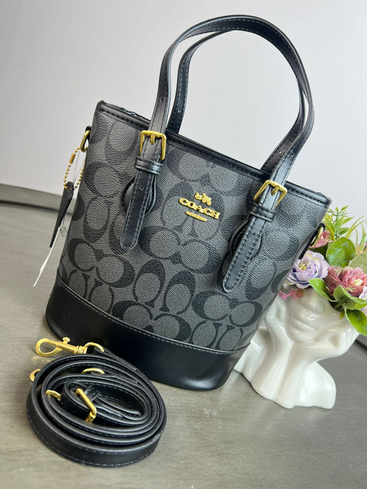 CROSSBODY COACH ESTILO CUBETA NEGRO
