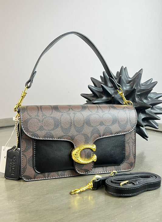 CROSSBODY COACH DOBLE BOLSA CAFE/NEGRO