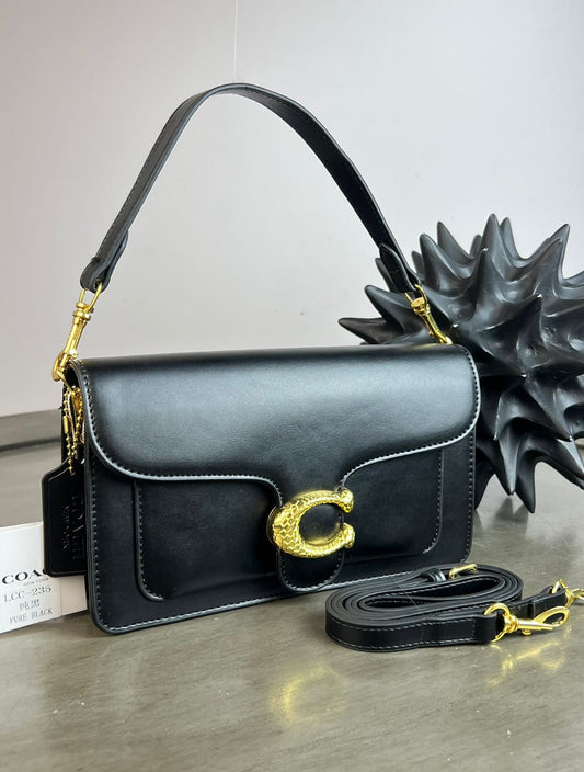 CROSSBODY COACH DOBLE BOLSA NEGRA LISA