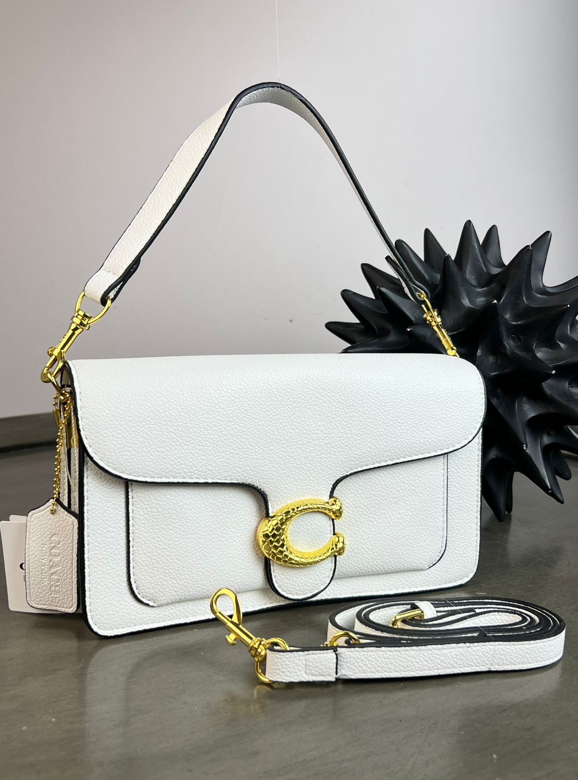 CROSSBODY COACH BROCHE DOBLE BOLSA /BLANCA