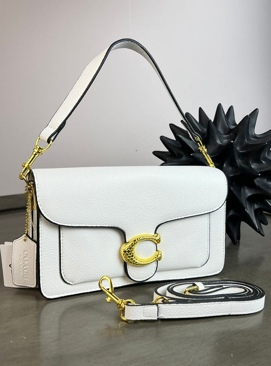 CROSSBODY COACH BROCHE DOBLE BOLSA /BLANCA