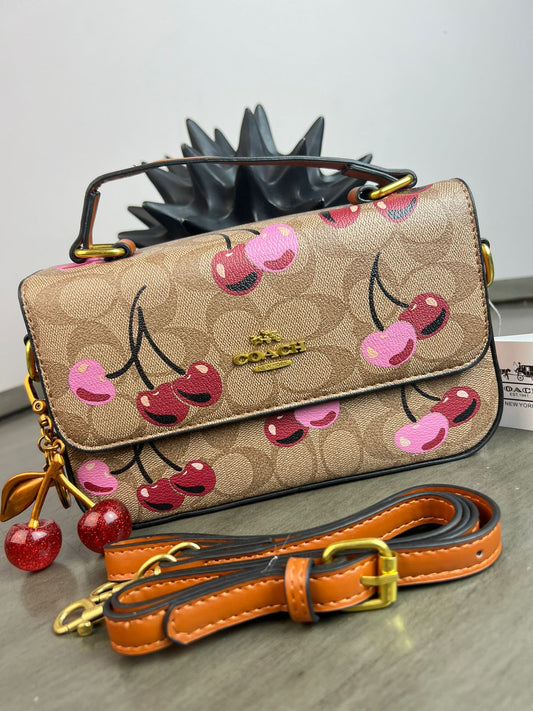 CROSSBODY COACH LLAVERO CEREZA/ CAFE CEREZAS