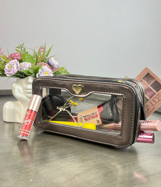 COSMETIQUERA DOBLE CIERRE MICA INOX