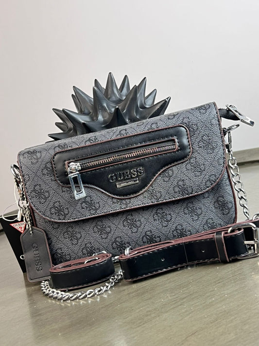 CROSSBODY GUESS CIERRE NEGRO ESTAMPADO