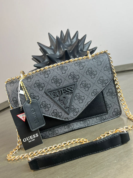 CROSSBODY GUESS V NEGRO ESTAMPADO