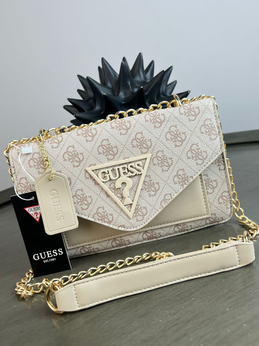 CROSSBODY GUESS V BEIGE ESTAMPADO