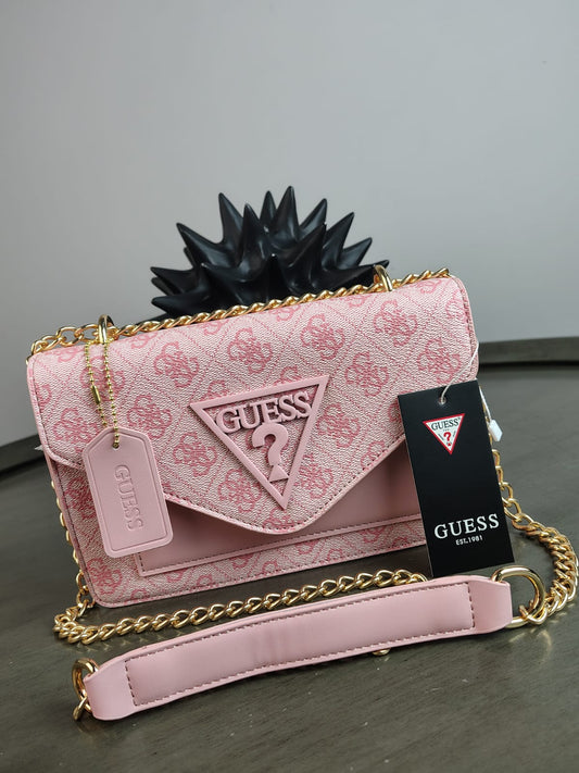 CROSSBODY GUESS V ROSA CLARO ESTAMPADO