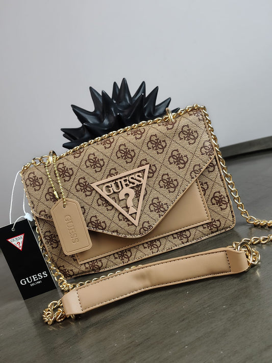 CROSSBODY GUESS V KHAKI ESTAMPADO