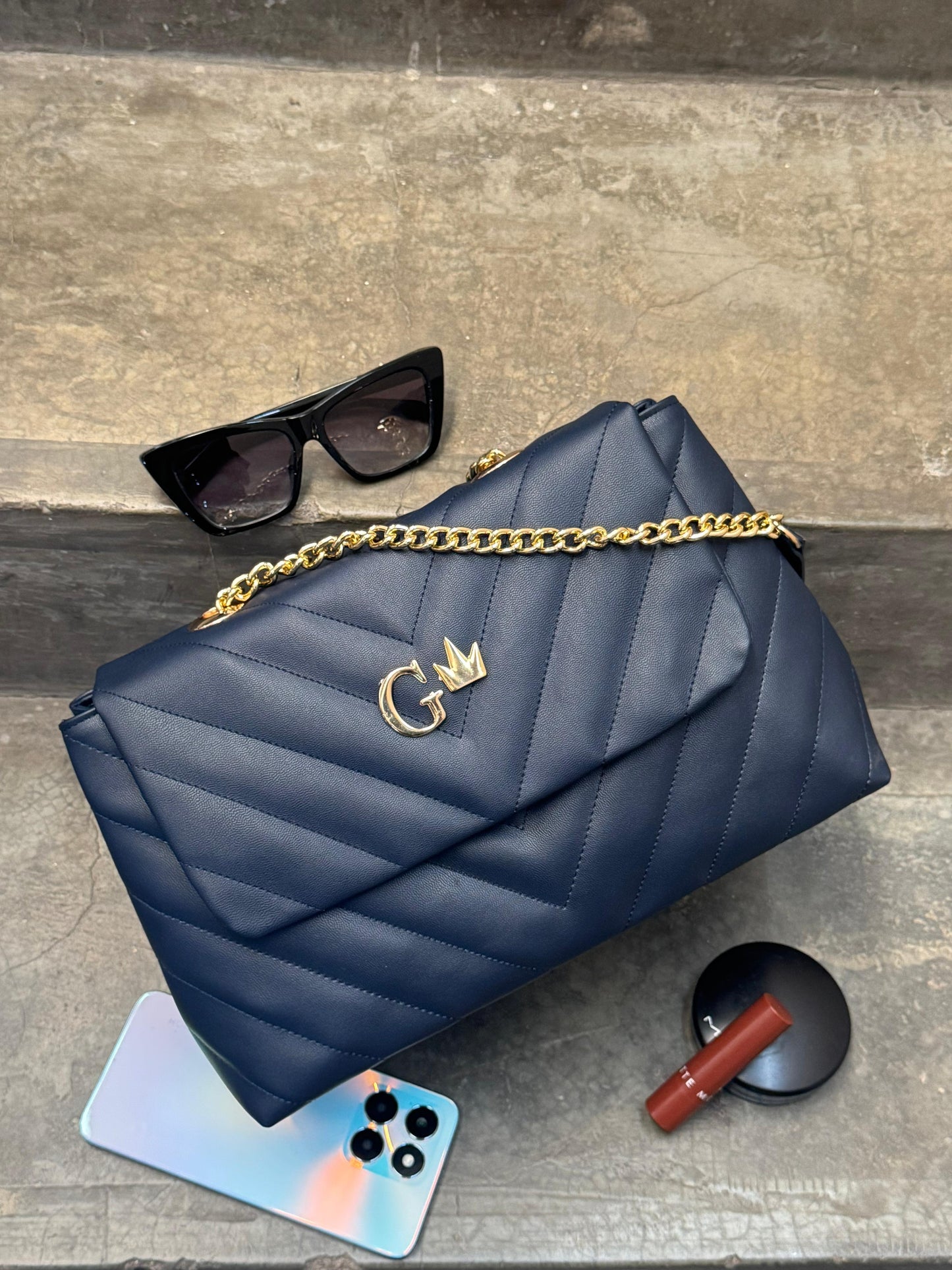 SHURY AZUL MARINO H/DORADO
