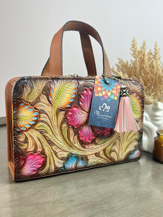 MAOMA CROSSBODY FLORES FIUSHA/BEIGE
