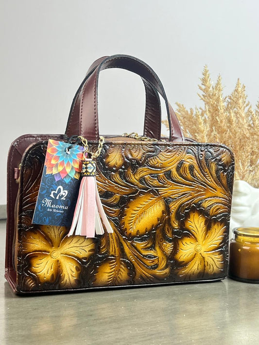MAOMA CROSSBODY FLORES MARRON