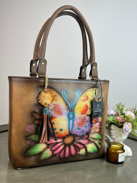 MAOMA GDE SILVIA CAMEL MARIPOSA LILA/AMARILLO